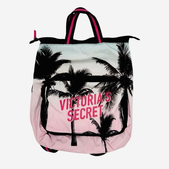 Victoria's Secret Handbags - Victoria's Secret‎ Tease Dreamer Packable Backpack Tote Palm Trees Beach Bag